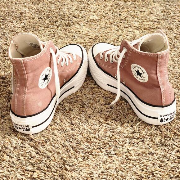 Converse Platform High Top Dusty Rose Pink Sneakers Size 6 - Picture 5 of 8